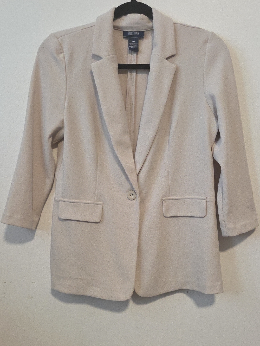 New York & Company Light Cream Single-Button Blazer